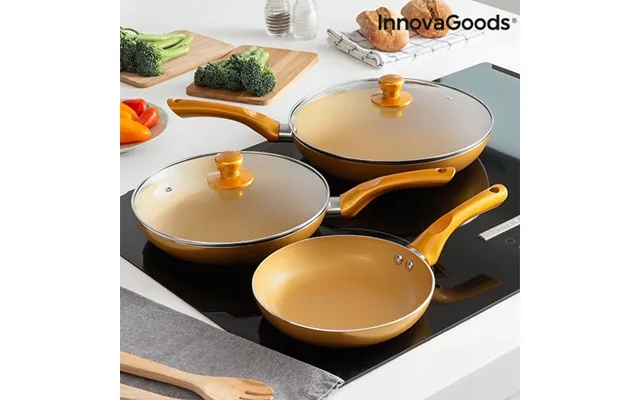 Innovagoods set with frying pans gold effect 5 parts product image