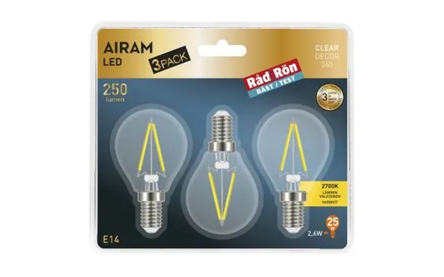 Airam airam part filaments 2,6w e14 3-pak 4711777 equals n a product image