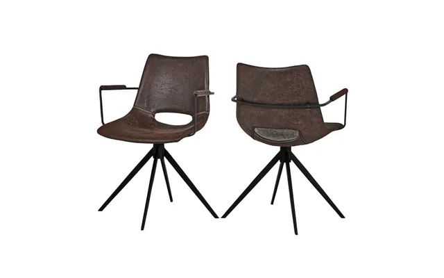 Cayman dining chair - dark brown with armrests past, the laws swivel - canett product image