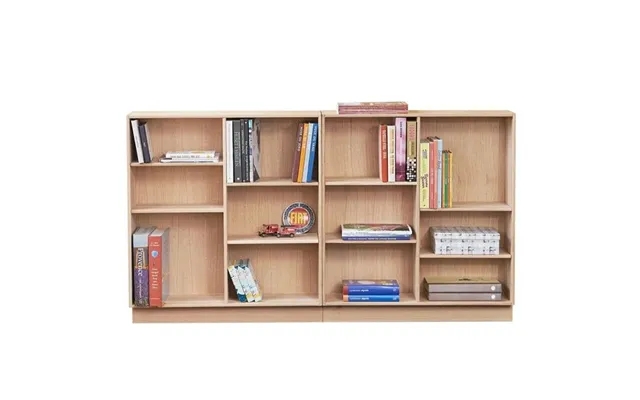 Square bookcase bookshelf in white oiled oak, kidi - square bookcase product image